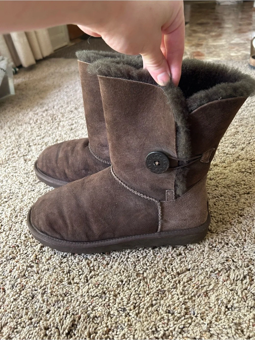 UGHH Australia Brown Shearling-Lined Suede Winter Boots